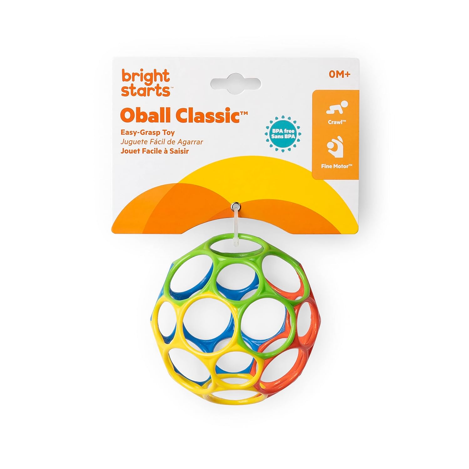 Bright Starts Oball Easy Grasp Classic Ball BPA-Free Infant Toy