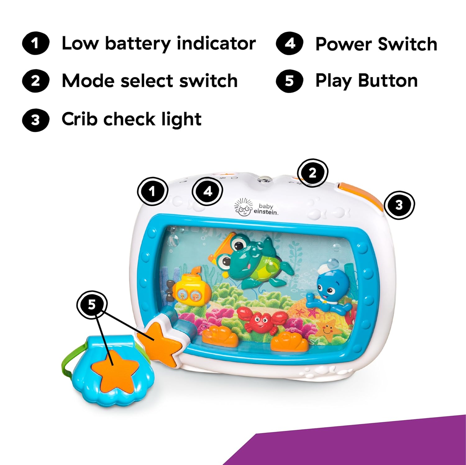 Baby Einstein Sea Dreams Soother Musical Crib Toy and Sound Machine