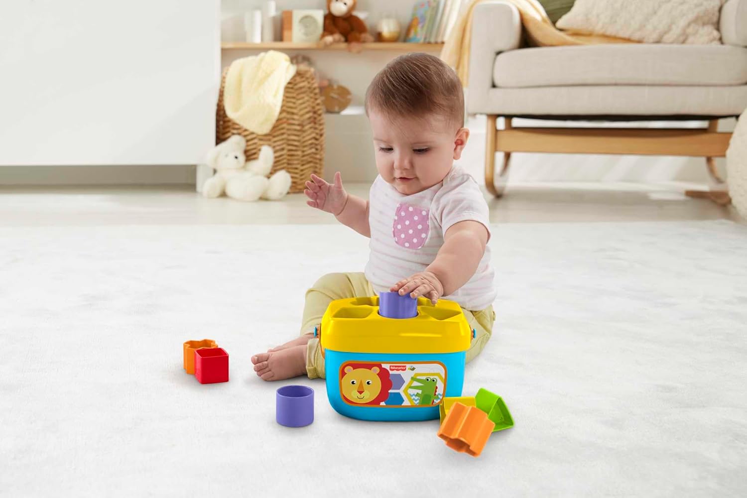 Fisher-Price Stacking Toy Baby's First Blocks Set of 10 Shapes for Sorting