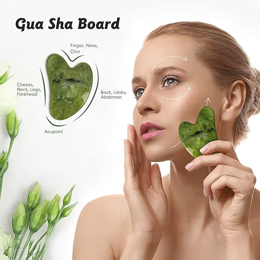 Flawless Jade Roller With Stone||Jade Roller And Real Gua Sha Stone For Face Massager