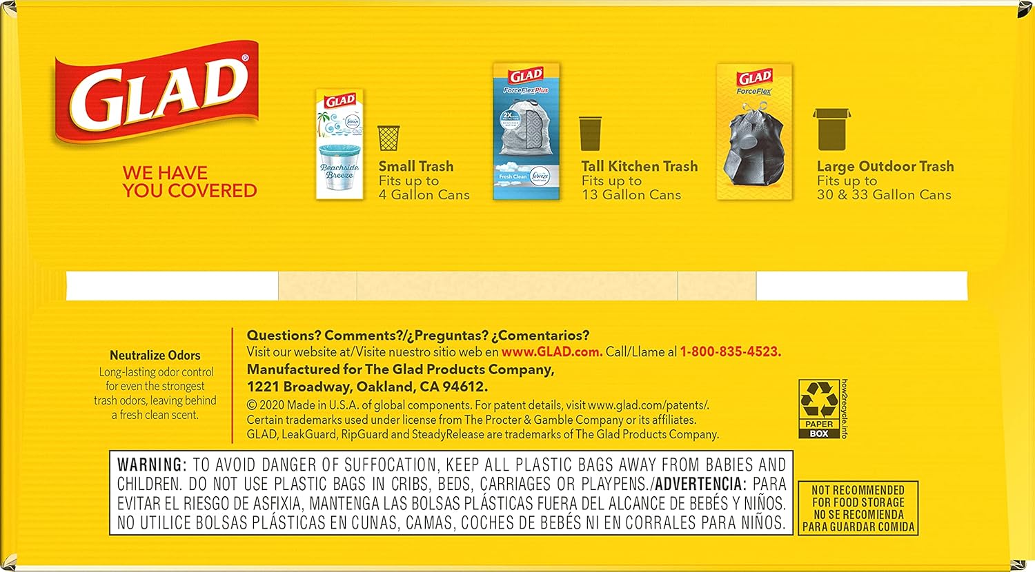 Glad Tall Kitchen Drawstring Trash Bags